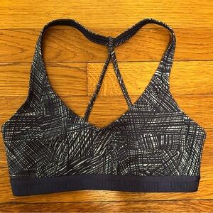 Under Armour Sweetheart Neck Low-Impact HeatGear Sports Bra Blue Size S…